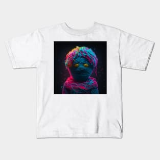 Cute Adorable Cosmic Knitted Yarn Colorful Person Monster Kids T-Shirt